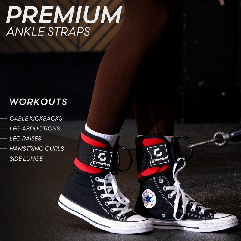 Gymwise Ankle Straps for Cable Machines - Perfect for Kickbacks,