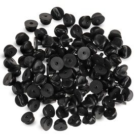 100 PCS Rubber Pin Backs, Lapel Pin Backs PVC Rubber Pin Backs Pin Safety Backs for Brooch Tie Hat Badge Insignia Lapel Pin Backings Pin Cap Keepers Replacement for Uniform Badges Black