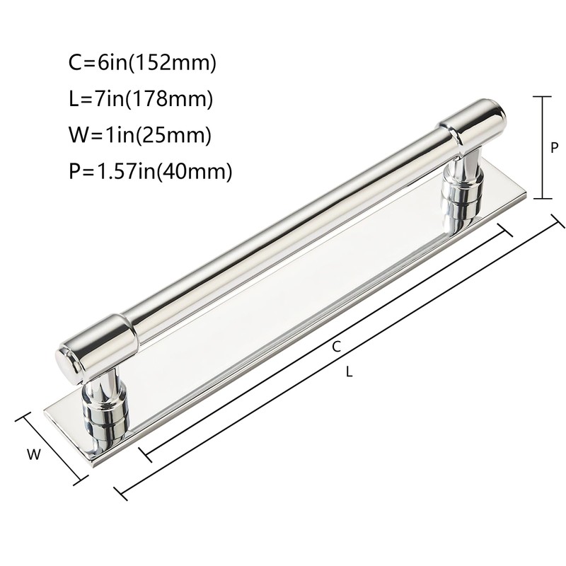 khtumeware 5 Pack 6 Inch（152 mm Center to Center Polished
