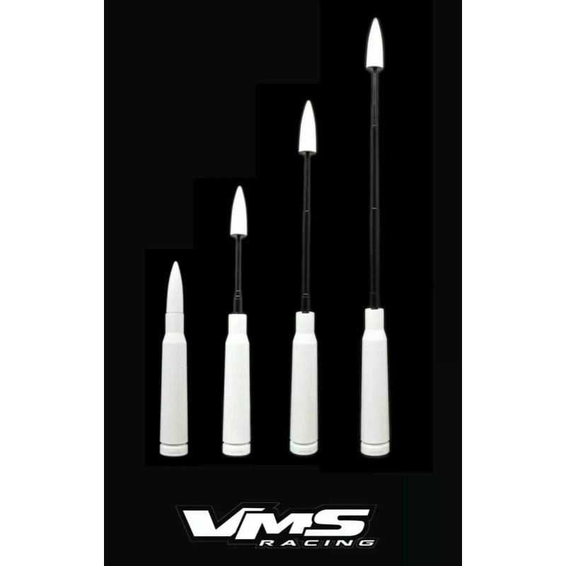 VMS RACING Telescopic White Bullet Antenna for Ford Trucks All