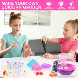 Yellcetoy Unicorn Terrarium Kit for Kids,Unicorn Gifts for Girls 5 6 7 8 9 10 Years Old, Light-Up Arts and Crafts Unicorn Toys for Kids Girls Ages 5-12