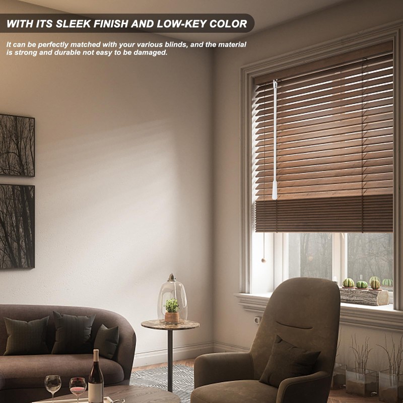 12.2" White Fiberglass Blind Rod with Metal Hooks, Window Roller