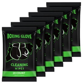 Threlaco 6 Pack 120 Count Boxing Glove Deodorizer Wipes Quick Clean and Irritant Free Resealable Convenient Boxing Glove Cleaning Wipes