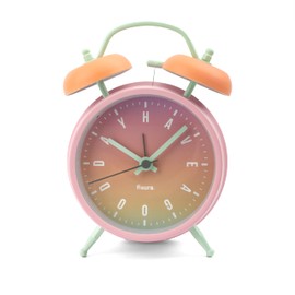 Fisura - Analogue Gradient No-Tick Alarm Clock. Alarm Clock with LED Night Light. Alarm Clock with Message. Measures: 11,7 cm x 5,5 cm x 16 cm. Made of Metal