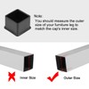 sourcing map Rubber Furniture Caps 38mm x 38mm Square Shaped