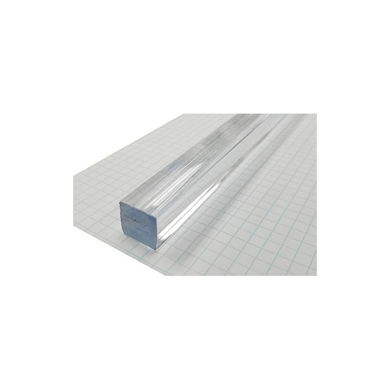 Acrylic Extruded Square Rod, Clear, 1/2" (0.5") Square x 72"