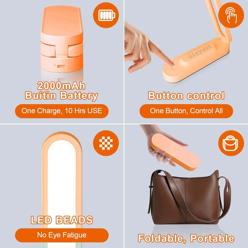 Giryuhd LED Desk Lamp for Office Home & Battery Operated