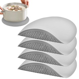 Silicone Microwave Mat,11.6x11.6 inch Heat Resistant Multifunctional Mat,Nonslip Pot Holders,Honeycomb Surface Design,Kitchen Utensil,Use as Pot/Skillet Protector,Jar Opener(4Pcs)