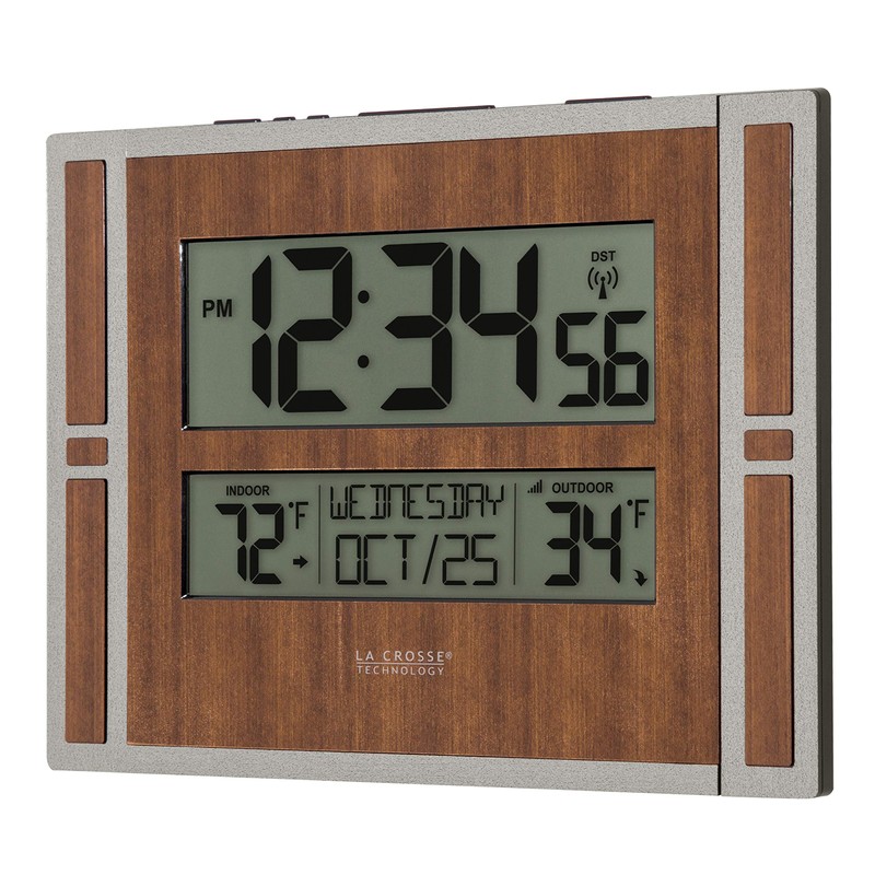 La Crosse Technology BBB86088 Atomic Digital Wall Clock with Indoor