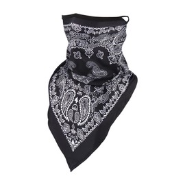 RIDEIWAKE Bandana Neck Gaiter with Ear Loops Balaclava Face Scarf Mask Quick-Dry Half Masks for Women Men - Dustproof & UV Sun Protection & Breathable- Paisley Style
