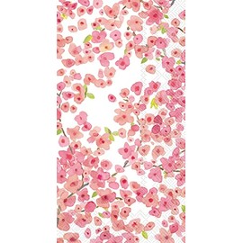 Spring Pink Floral Disposable 3-Ply Guest Towels 32 Count - Decorative Paper Napkins for Buffet Kitchen or Bathroom Fingertip Hand Towels