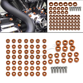 Unbranded Orange Engine Bolt Topper Caps Cover For Harley Touring Twin Cam Street Glide US