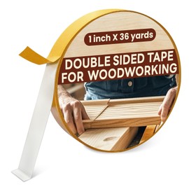 Tikfoam Double Sided Tape for Woodworking 1-Inch by 36 Yards(1roll for Wood Template Removable Woodworker’s Tape Strong Adhesion but Removable & Residue Free
