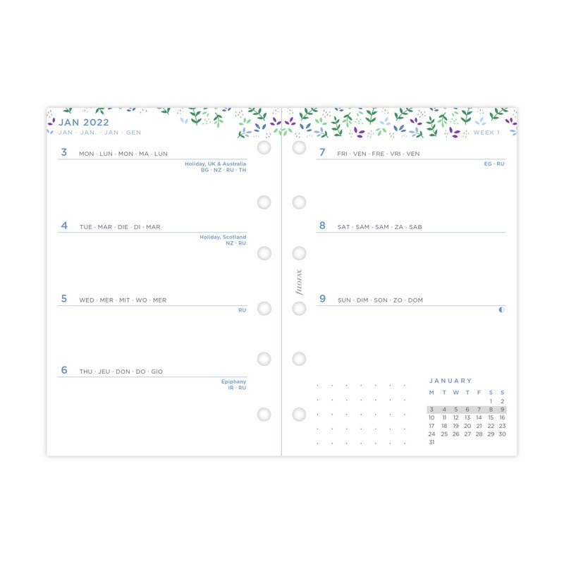 Filofax Pocket Garden Week to View Diary - 2022