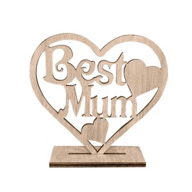 1 PCS Mothers Day Decorations,Mother's Day Decoration,Happy Mothers Day,Best Mum,Mothers Day Table Decorations,Mothers Day Craft,Heart Laser Cut Wooden Plaque,Mothers Day Plaque