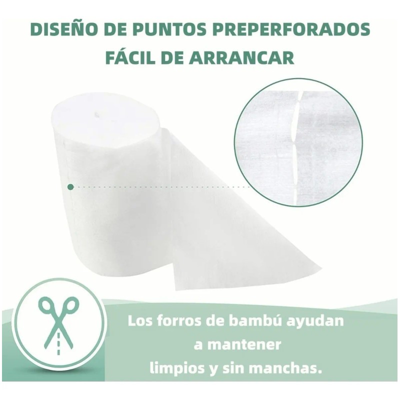 Rollo Papel Bambú Bebe Para Pañal Ecológico 100 Hojas 2