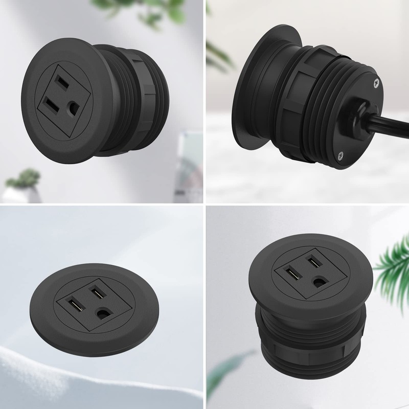 Mini Desktop Power Hub Grommet Socket, Flush-Mount Desk Outlet Build-in