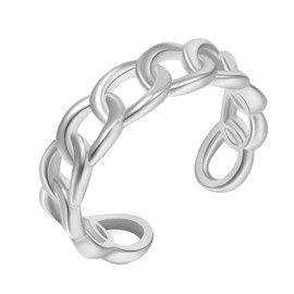 Womens Cuban Chain Anchor Link Figaro Open Rings