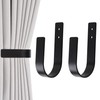 OCIOLI Modern Curtain Tiebacks Wall Mount Solid Aluminum U Shaped