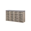 DINZI LVJ Shoe Storage Bench with Cushion, 16-Cubby Shoe Rack,