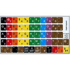 4Keyboard Learning English US Colored Keyboard Stickers (Lower & Upper CASE)