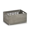 Zeller 15187 Storage Box 'Leaves', Wood, Grey, Approx. 35 x