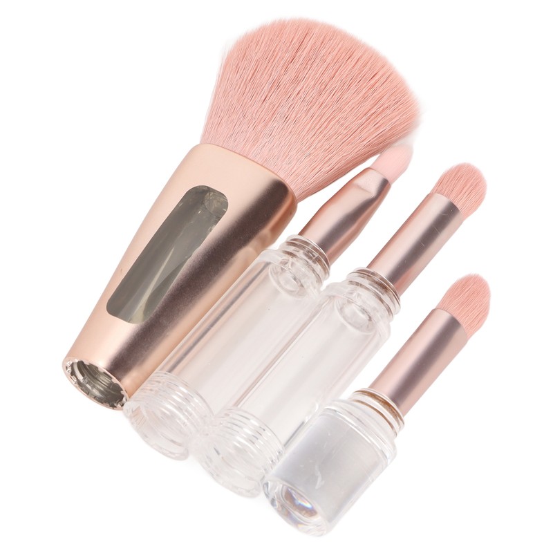 4 in 1 Makeup Brush Simple Elegant Portable Transparent Handle