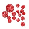 15pcs Complete Polyhedral Dice Set Acrylic D3 to D100 Spherical