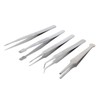 5pc Universal Tweezer Set Stainless Steel, 5"