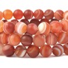 Matte Red Banded Agate Gemstone 8mm Round Beads Stretch Bracelet
