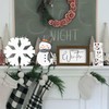 Christmas/Winter Tiered Tray Decor, 6 Pcs Hello Winter Snowflake Snowman