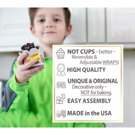 Confetti Couture Disposable Paper Wrappers for Party Supplies, Bottomless Muffin, Ice Cream, Fruit & Cupcake Holders, Decorations for Birthday, Graduation, Events, No Bottom Wrap, Builder B-Day