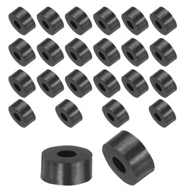 sourcing map 24pcs Rubber Spacers 13mm OD, 5mm ID, 6mm Height Round Anti Vibration Spacer Rubber Bushing Grommets Thick Rubber Washers for Home Car Accessories