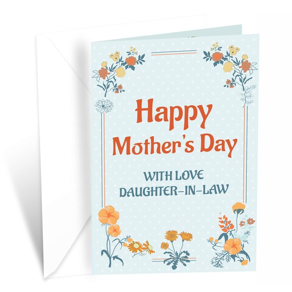 Mother's Day Card Daughter-In-Law, Prime Greetings, Made in America, Eco-Friendly, Thick Card Stock with Premium Envelope 5in x 7.75in, Packaged in Protective Mailer