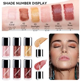 05# Cherry Liquid Eye Shadow, Glitter, Tear Bag Makeup, Sparkling Liquid Eye Shadow, High Color, Long Lasting, Glitter, Creamy Type, Daily Wear, Won't Fall Off, Fast Drying Type, Suitable for Natural