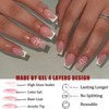 Press on Nails,24PCS French False Nails - Medium Square False