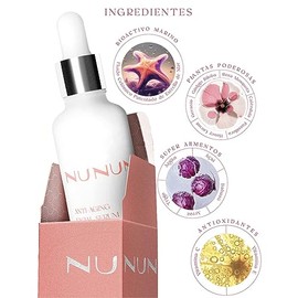 Serum Facial Anti Arrugas, Vitamina C, Extracto Estrella de Mar Antiaging, Vitamina E, Complejo Botanico, Ginkgo Biloba, Argan, Rosa Mosqueta         