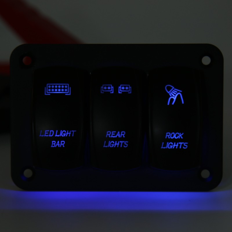 5Pin 3 Gang Rocker Switch Panel Led Light Bar Switch