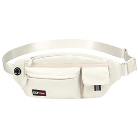 MAXTOP Fanny Pack Men Women Running Waist Bag Fashion Waist Bag Waterproof Travel Money Belt Phone Holder for Yoga Gym Jogging Workout Fitness Training, beige