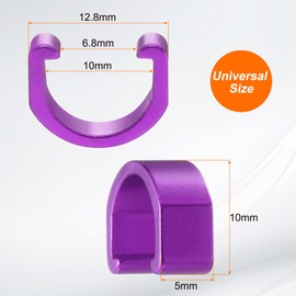 HARFINGTON 10pcs Bicycle Cable Clamps C-Clips Aluminum Alloy Housing Hose Guide U-Clips Brake Derailleur Shifter for MTB Road Bike, Purple