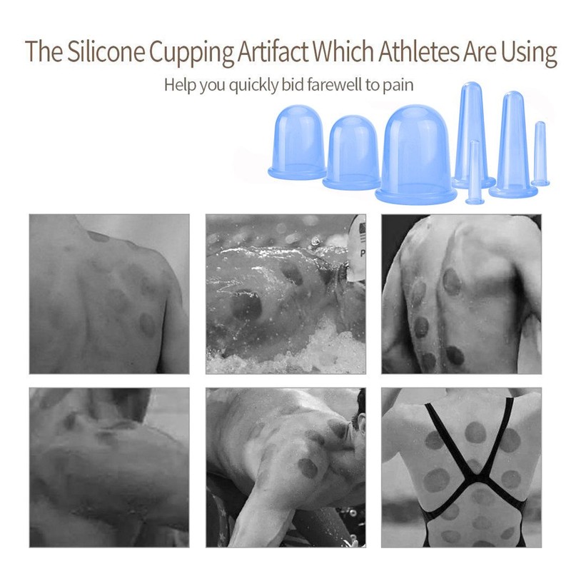 500-miles Cupping Therapy Sets 7Pcs Silicone Anti Cellulite Cup Vacuum