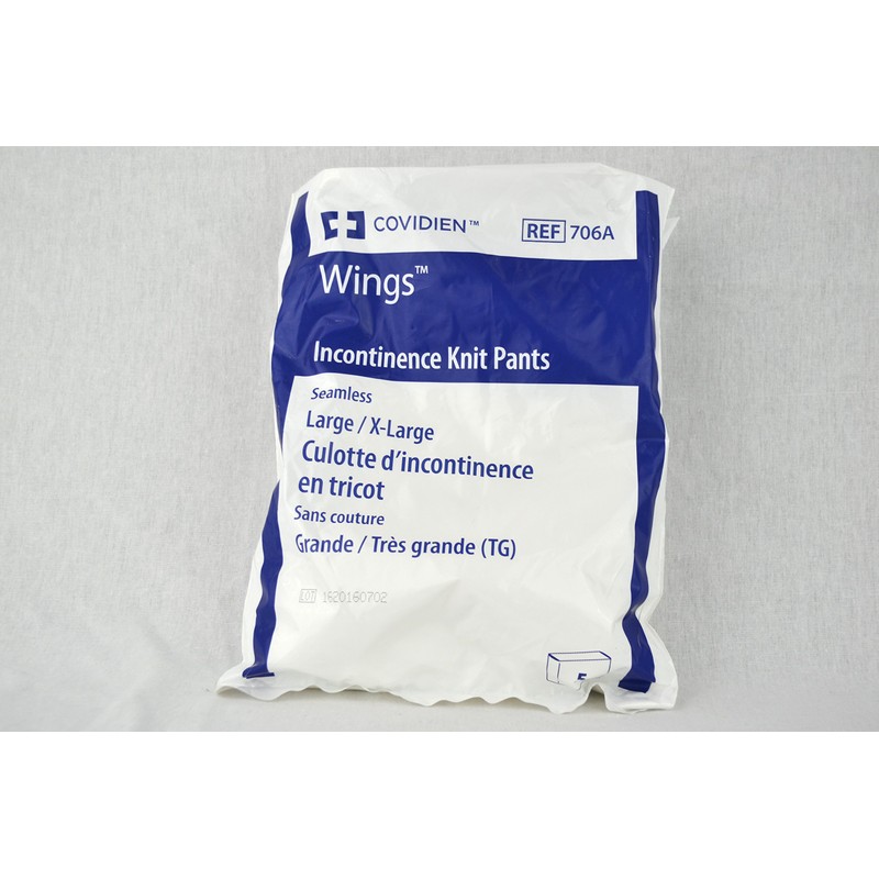 Covidien 706A Wings Incontinence Knit Pants, Seamless, Large/X-Large (Pack of