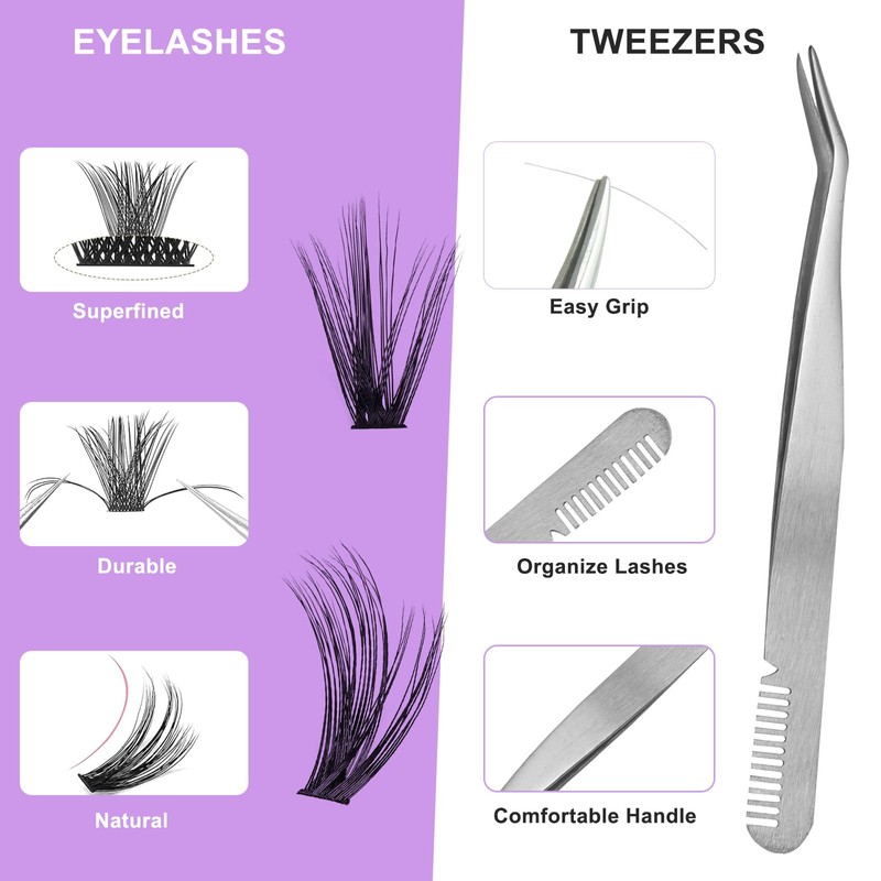 280pcs Individual Lashes Cluster Lashes C Curl DIY Natural Eyelash