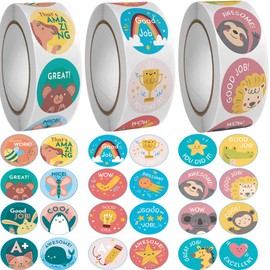 1500PCS Cute Animal Stickers,1 Inch 24 Styles Teacher Reward Stickers for Kids Classroom Supplies Motivational Potty Training Stickers Incentives Stickers for Kids Toddlers School Home (Animal1)