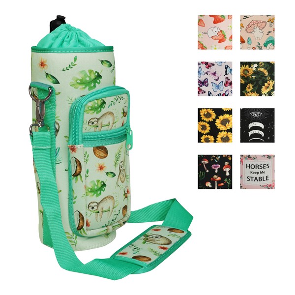 Sps ssion Resuable Green Sloth Sleeve with Phone Pocket for