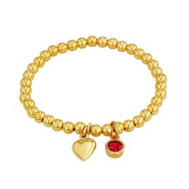 Hurley Burley Gold Plated Birthstone Charm Ball Bracelet