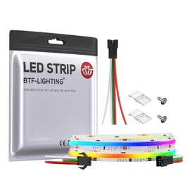 BTF-LIGHTING FCOB SPI RGB Flexible High Density COB LED Strip WS2811 IC LED Strip 1M 720LEDs/m 21W/M DC24V IP30 Not Waterproof Chasing Colour DIY Decoration (Not Content Controller & Power Supply)