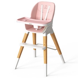 GAIVE 8 in 1 Highchair, Convertible Wooden Baby High Chair with Tray, Adjustable High Chair for Babies and Toddlers, Easy to Clean, Grow with Family|Booster|Learning Table|High Stool