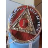 1 Year AA Medallion Lava Red Tri-Plate Sobriety Chip Serenity