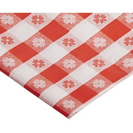 Hoffmaster 112006 Plastic Tablecover, 108" Length x 54" Width, Red Gingham (Case of 12)